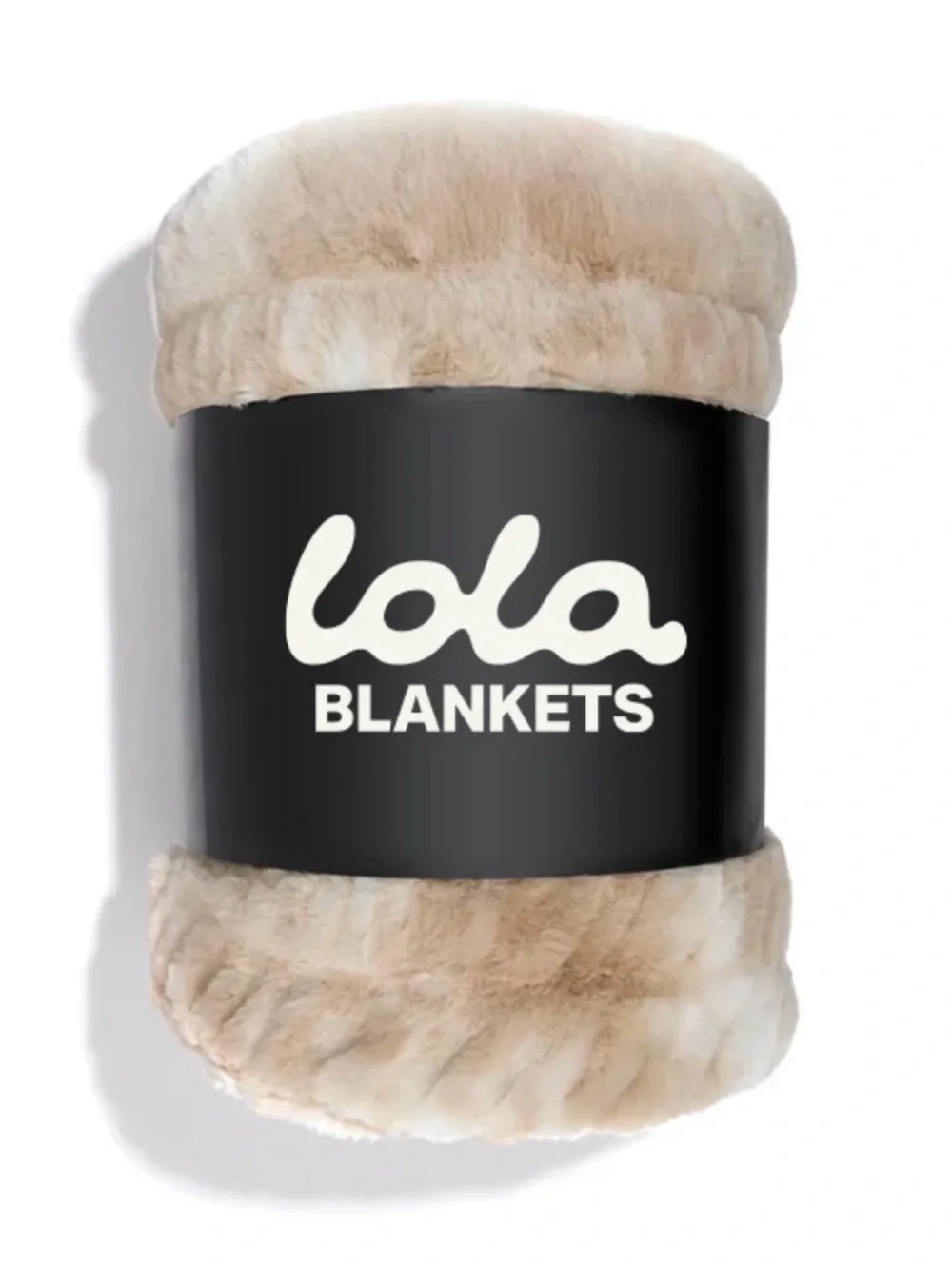 Lola Caramel & Cream Plush Throw Blanket - size large